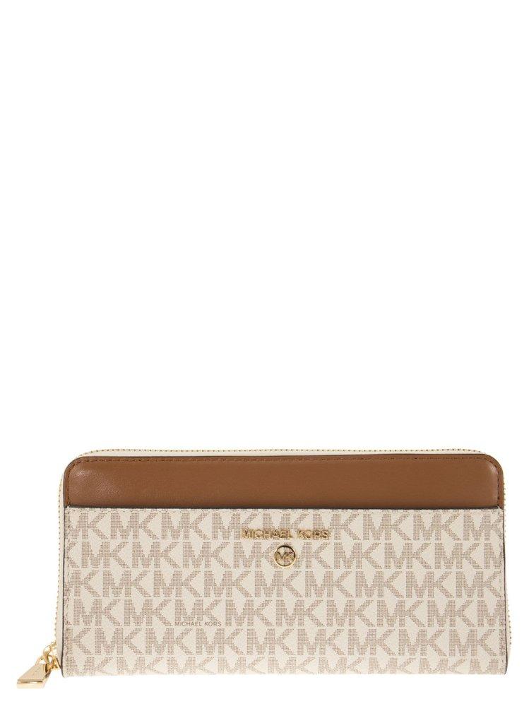 MICHAEL Michael Kors Continental Wallet With Printed Canvas in Gray | Lyst