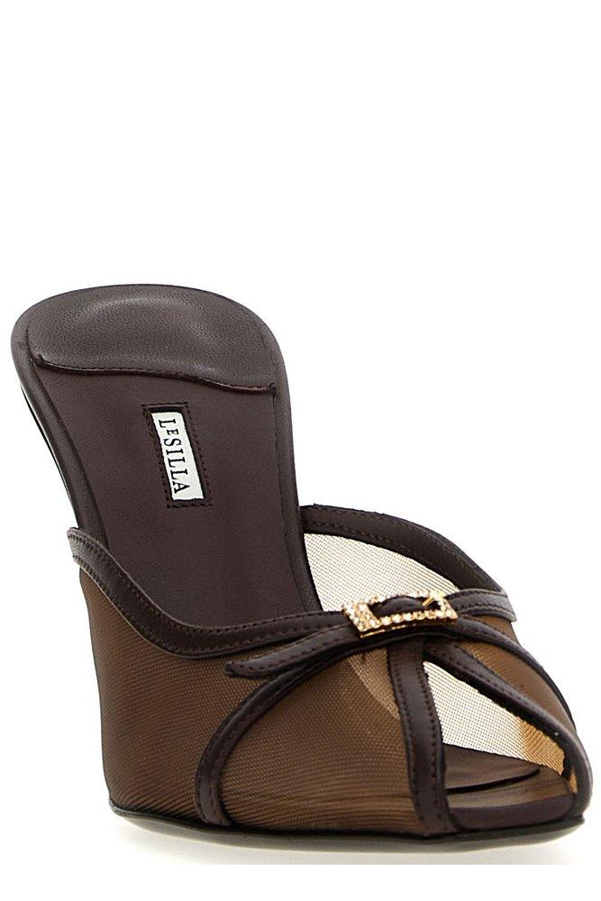 サンダル・ミュール LE SILLA SS25 'Vittoria' slingback (3460D090BXPP 152) Le Silla Vittoria Embellished Sandals in Brown | Lyst