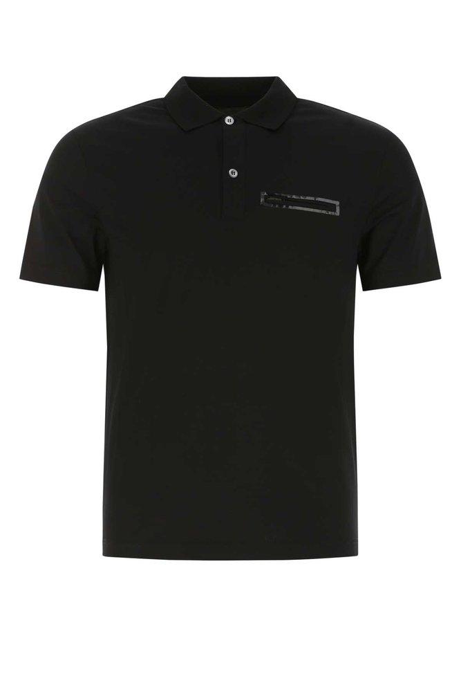 Prada Cotton Polo Shirt in Black for Men | Lyst