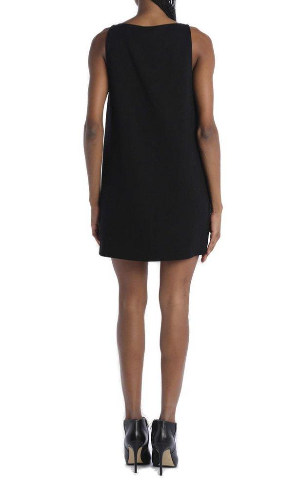 N°21 Black Cotton Short Dress With Pockets TEXTURED SHORT DRESS - Black | ZARA Canada