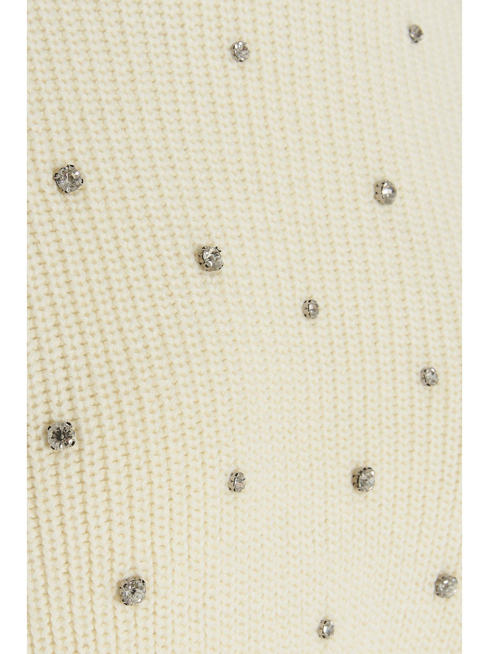 Monnalisa crystal-embellished knitted top - White