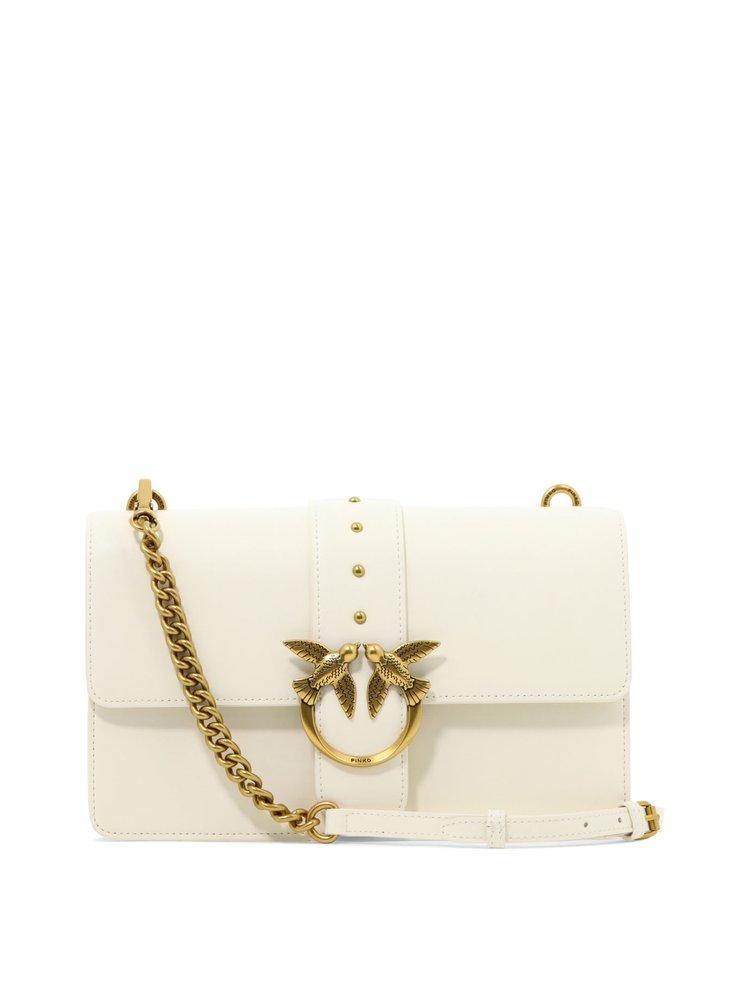 Pinko Love One Classic Logo Plaque Crossbody Bag in Natural Lyst