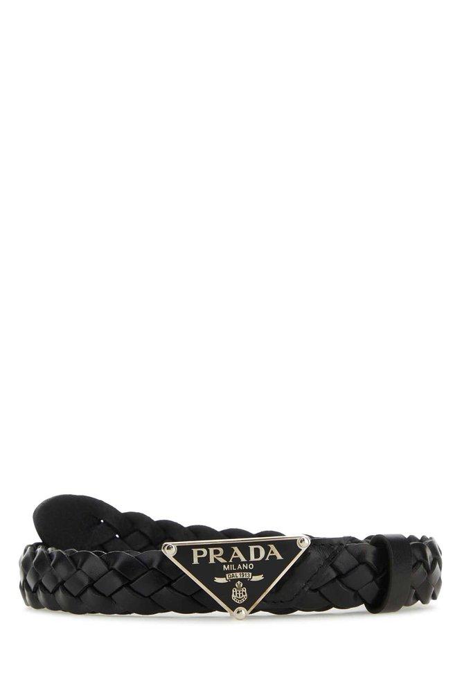 Prada logo plaque clearance belt