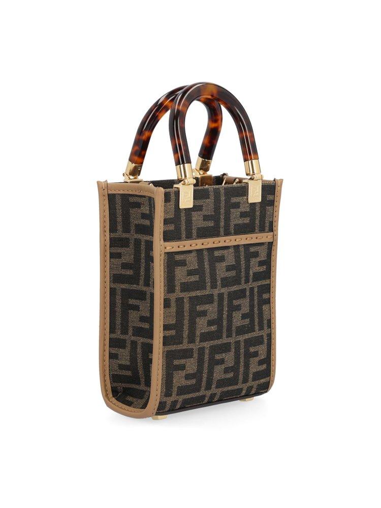Fendi Sunshine Shopper Mini Patent Leather Canvas Crossbody Bag (Shoulder  bags,Cross Body Bags)