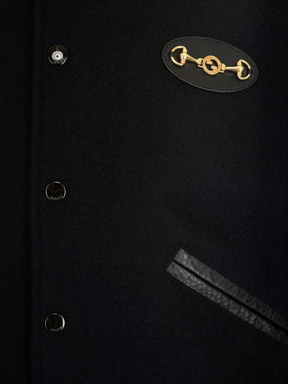 Gucci Wool Horsebit Bomber Jacket in Black for Men Lyst