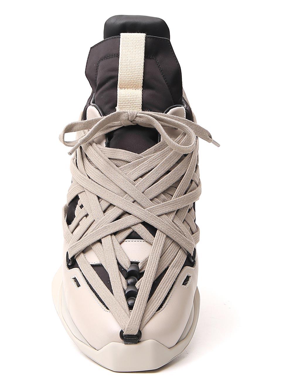 Rick Owens Maximal Runner Laced Leather Trainers for Men | Lyst