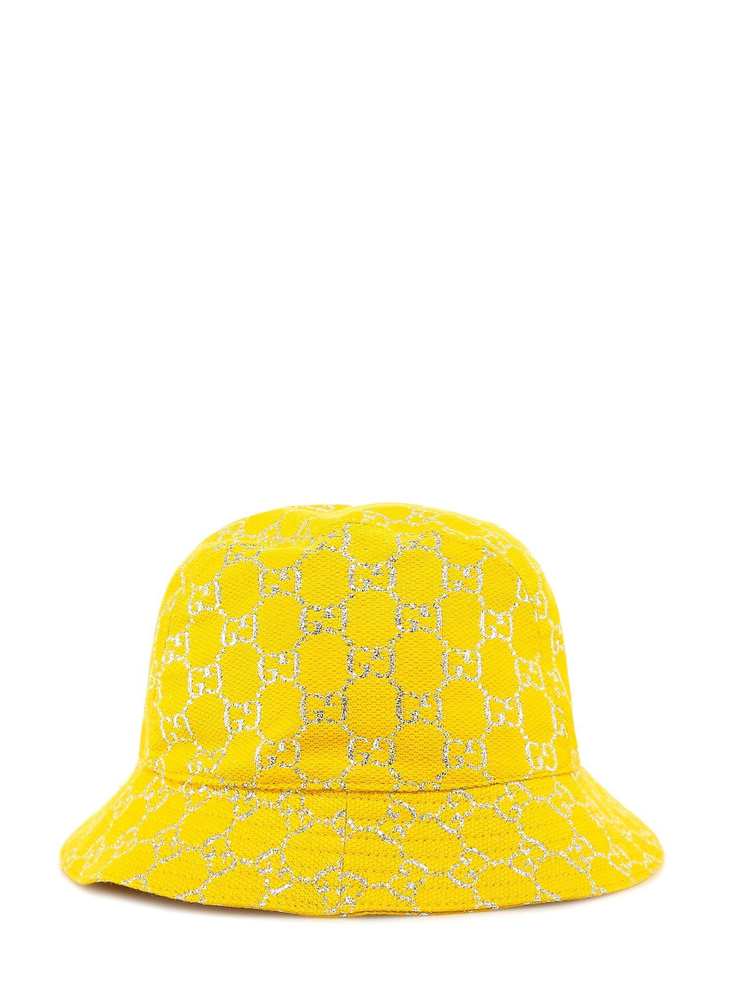 Gucci Wool GG Lamé Bucket Hat in Yellow 