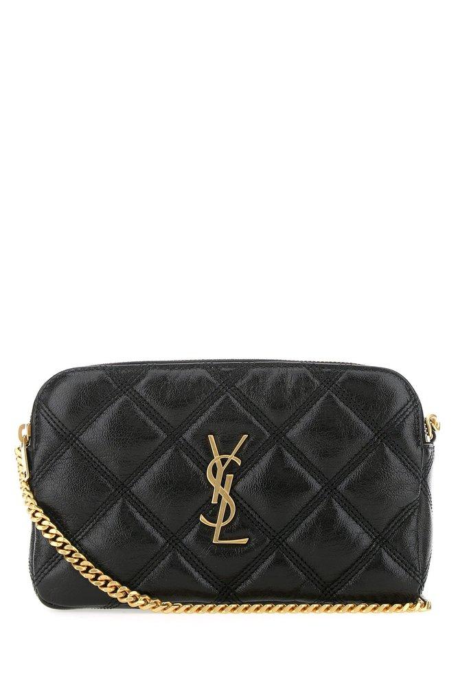 Saint Laurent Becky Double Zip Pouch Bag in Black Lyst