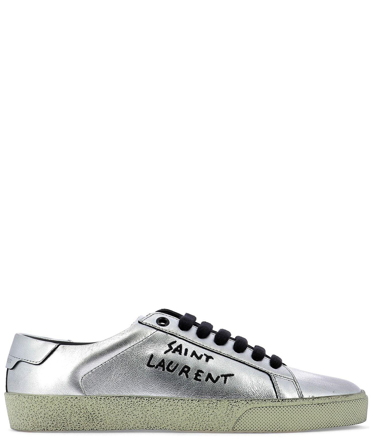 Saint laurent silver sneakers cheap