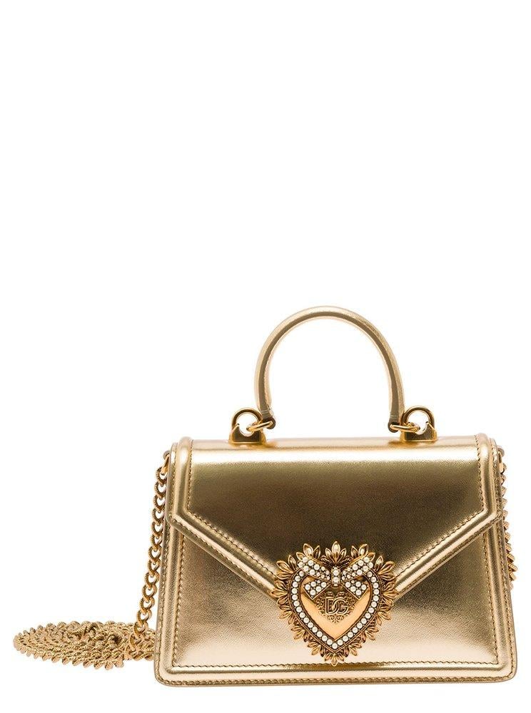 Dolce & Gabbana Devotion Heart Embellished Crossbody Bag in
