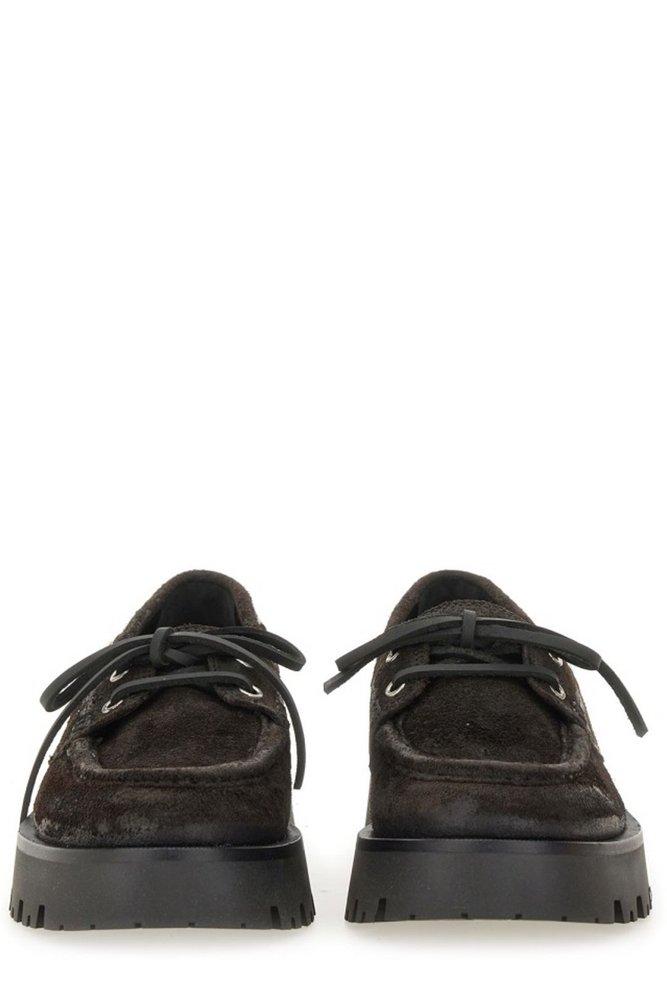 【国内送関税込】Alexander Wang☆Suede Carson Boat ローファー brown waxed suede carson boat loafers in CHOCOLATE