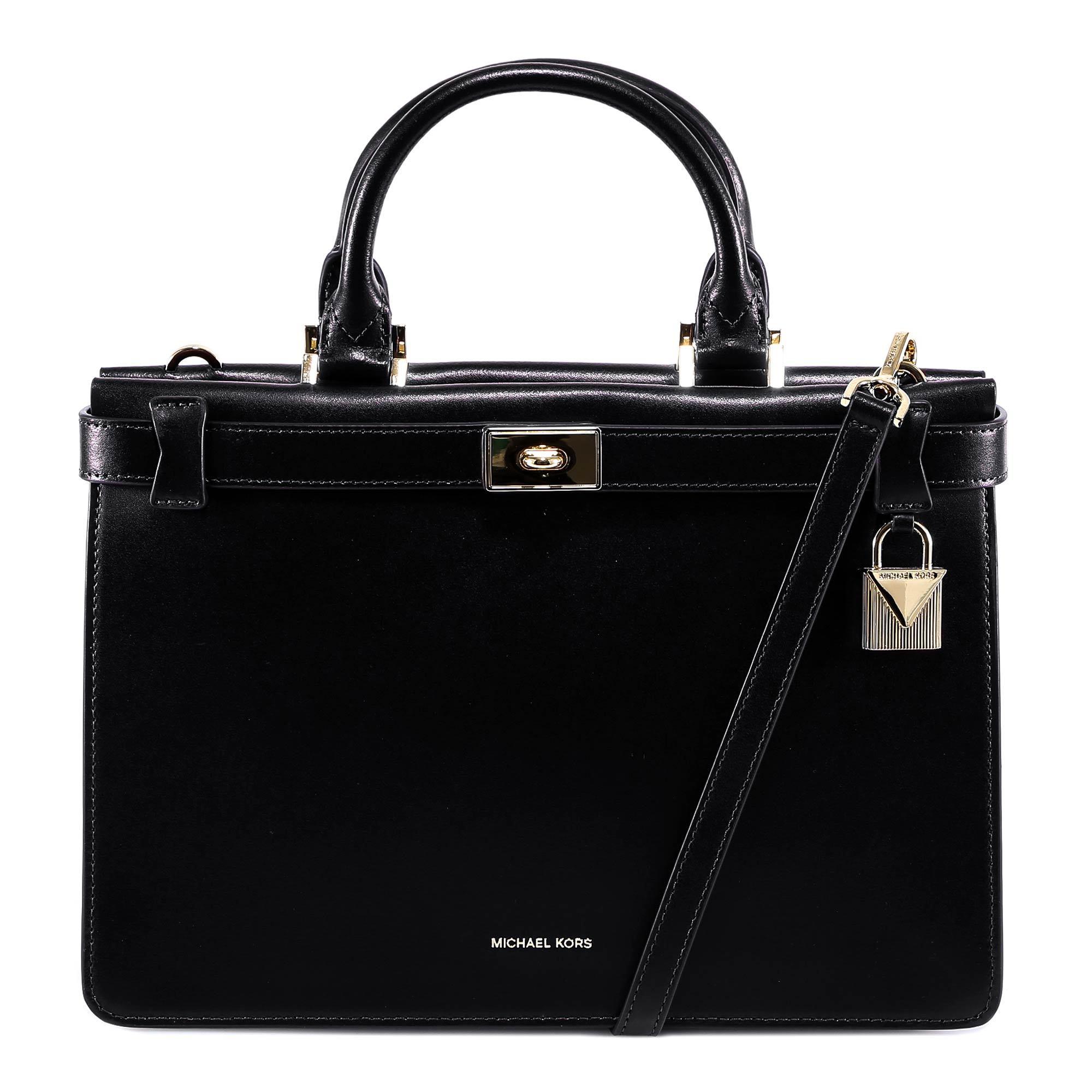 Michael Kors Leather Top Handle Bag in Black Lyst
