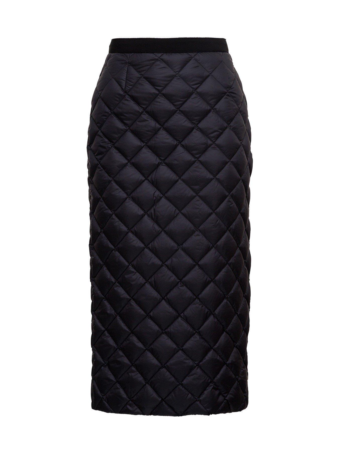 Moncler Synthetic Quilted Down Pencil Skirt in Black | Lyst