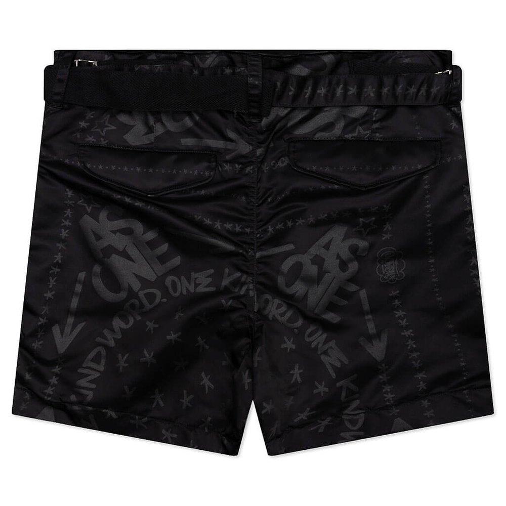 ショートパンツ SACAI Printed Polyester Shorts sacai - sacai サカイ ショートパンツ 2(M位) 紫x緑x黒 【古着