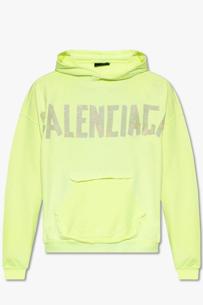 Balenciaga Logo-printed Hoodie in Yellow for Men | Lyst