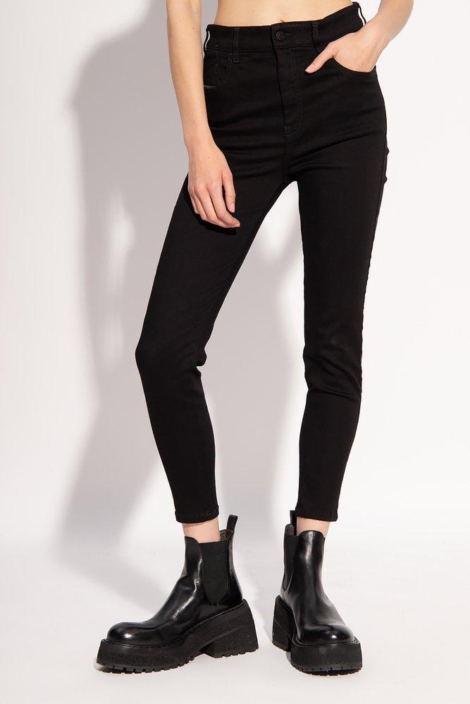 DIESEL Slandy High Super Skinny Jeans in Black | Lyst