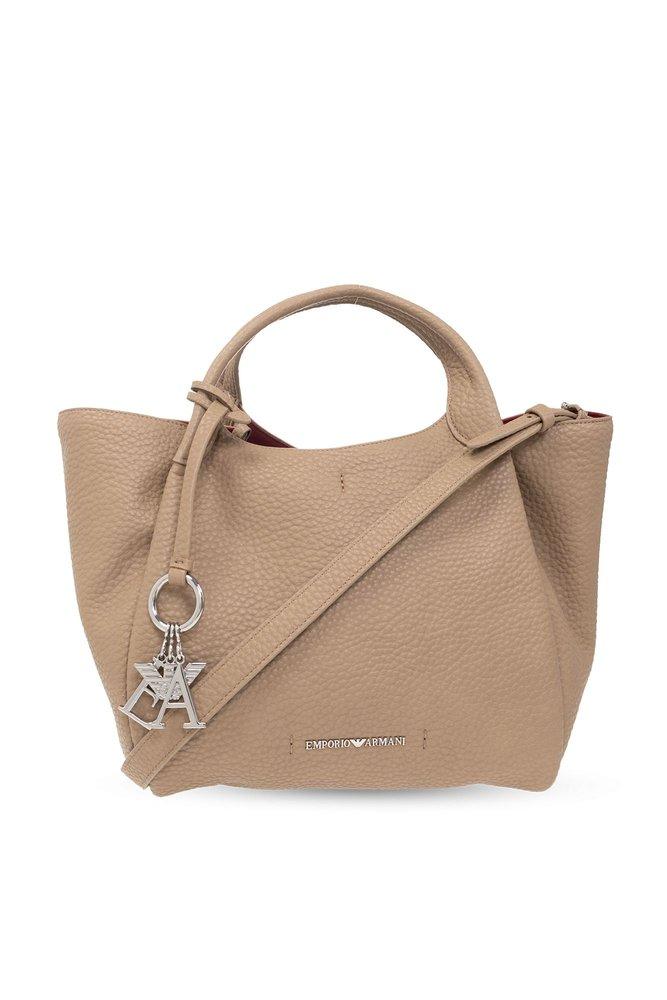 Emporio Armani Shopper Bag With Logo in Natural | Lyst