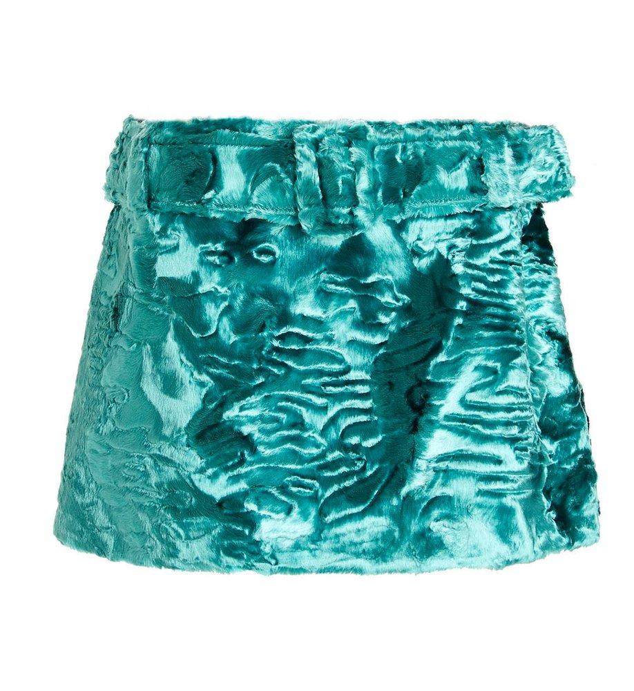 Alessandra Rich Mid-rise Belted Mini Skirt in Green | Lyst