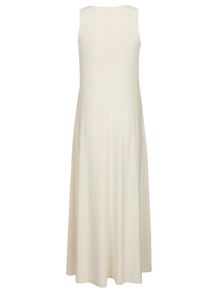 Max Mara Abito Crewneck Sleeveless Dress in White | Lyst
