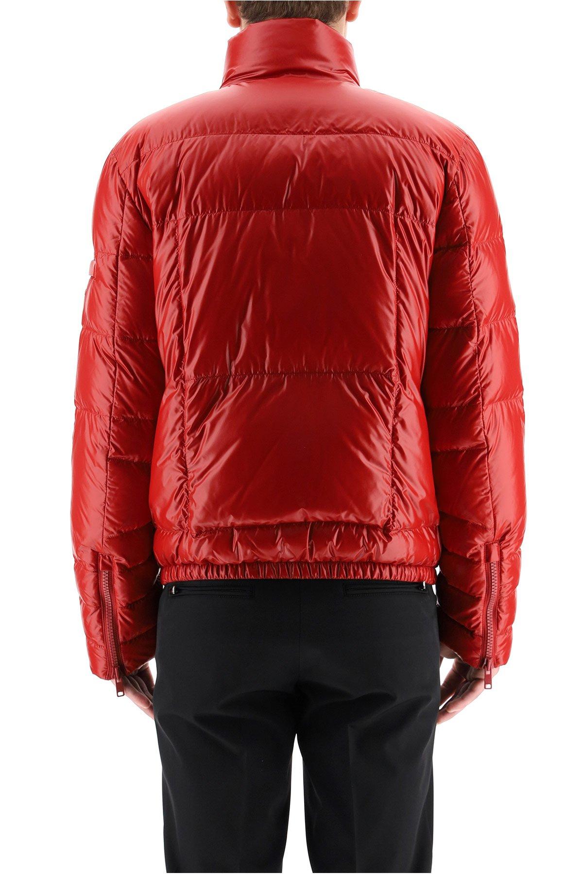 prada red puffer jacket