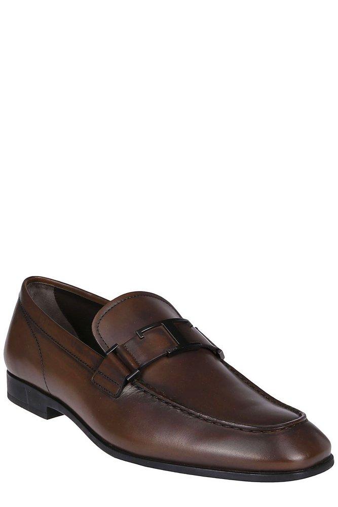 Tod's Leather T-plaque Loafers in Brown for Men | Lyst