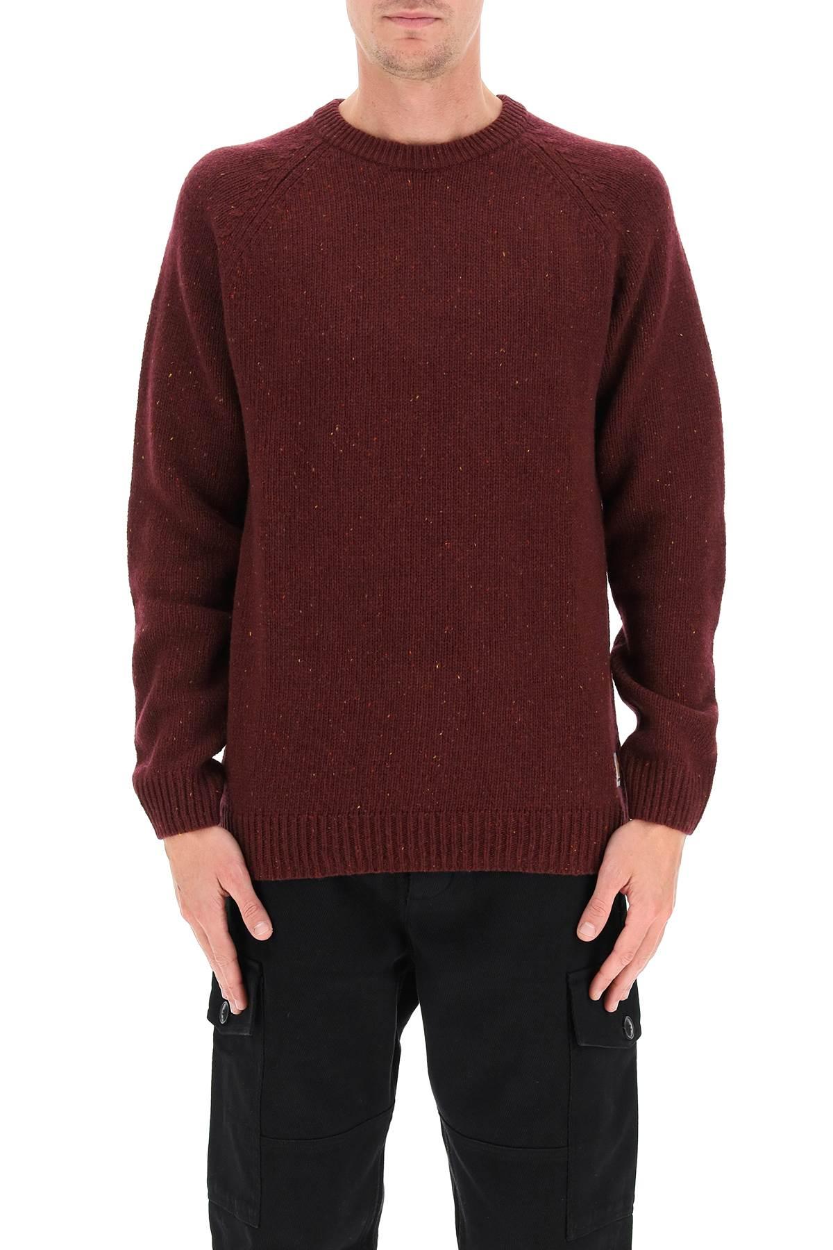 Carhartt Cotton Anglistic Sweater in Red for Men | Lyst