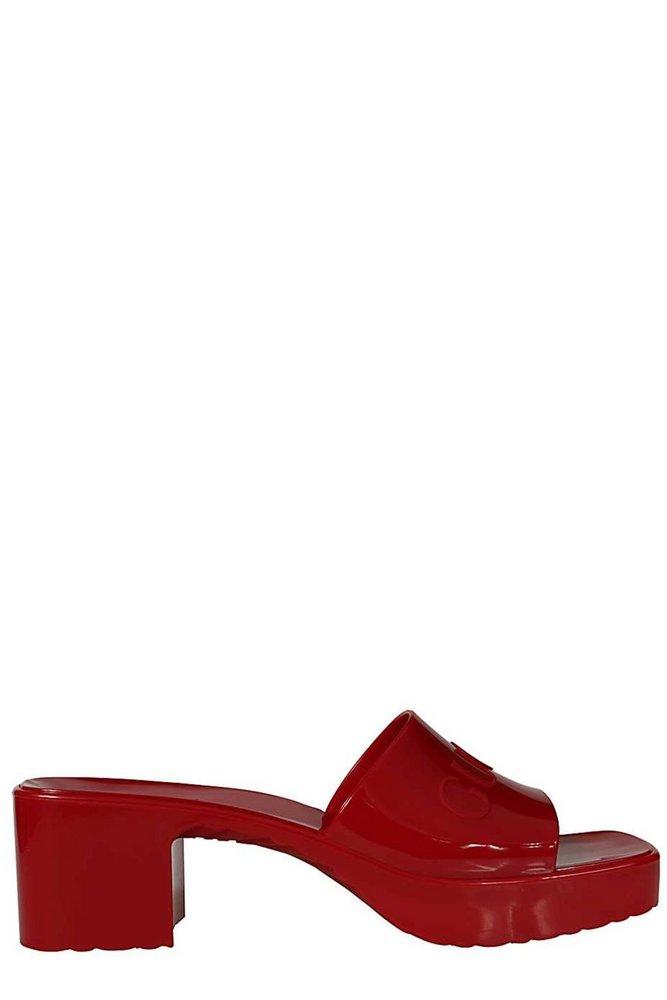 Gucci Red Rubber Slide Block Heel Platform Sandals Size 38 at 1stDibs | red  gucci platform sandals, gucci red rubber slides, red gucci platform slides