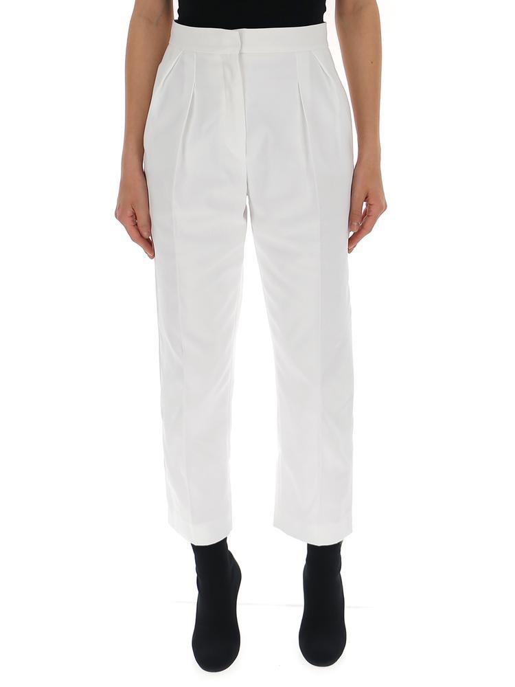 white high rise trousers