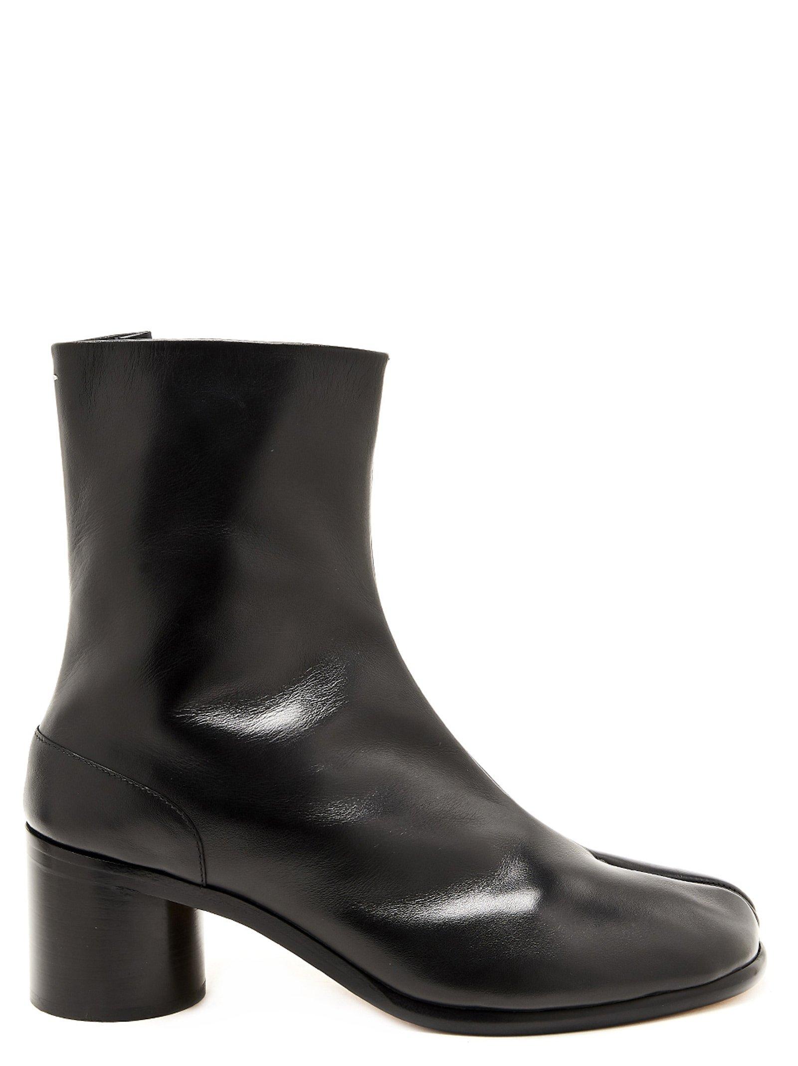 Maison Margiela Tabi Split Toe Leather Ankle Boots in Black for Men - Lyst