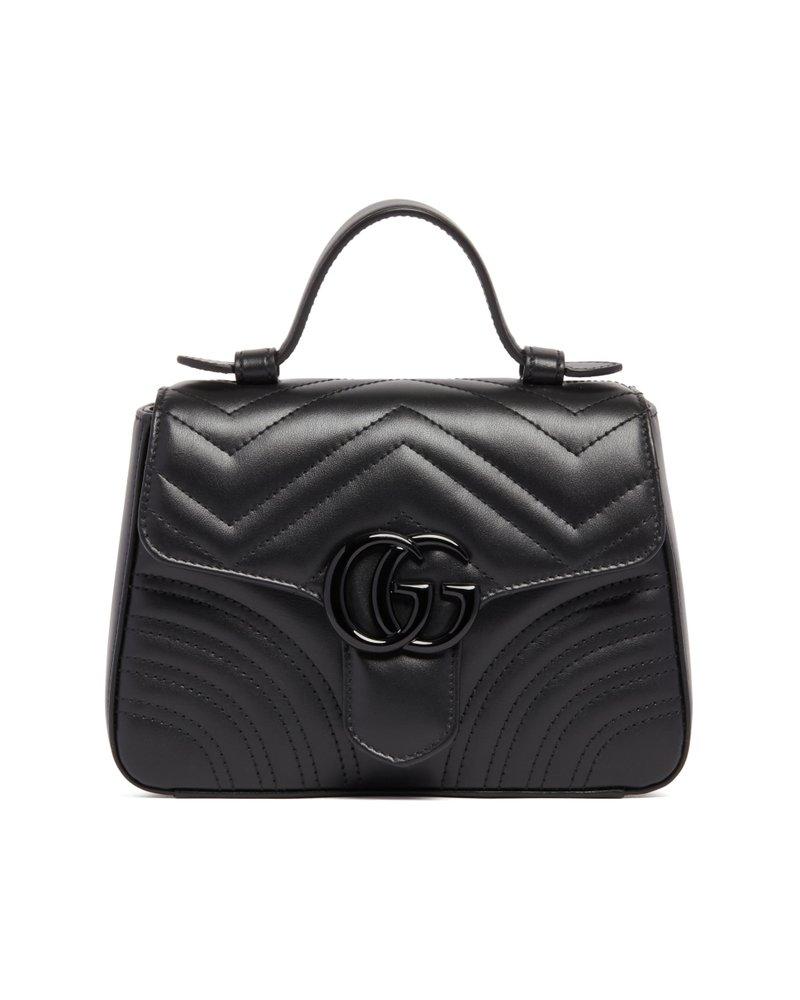Gucci GG Marmont Mini Top Handle Bag in Black | Lyst UK