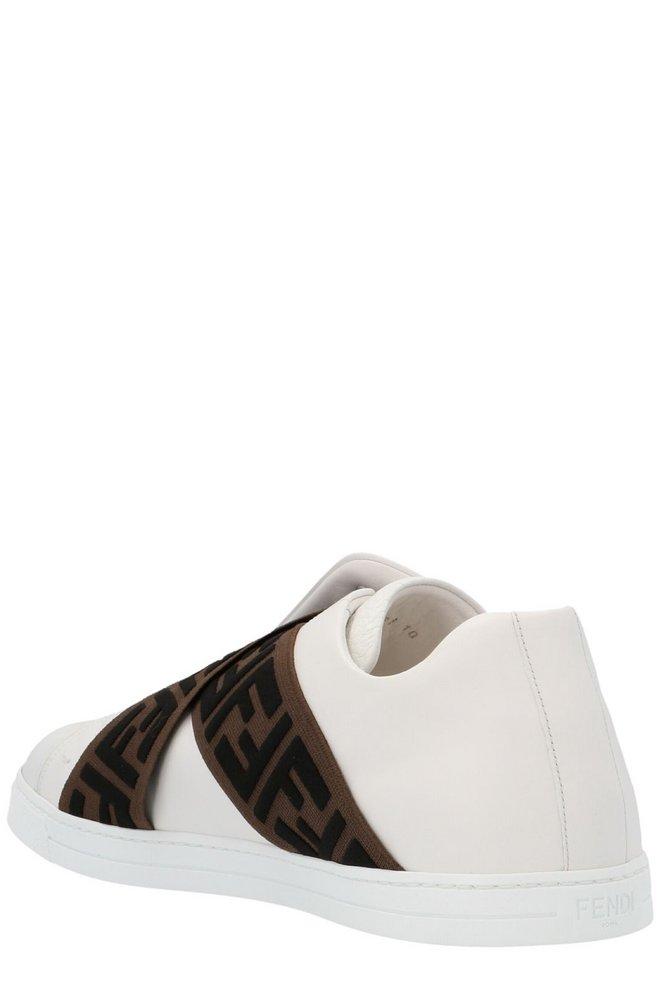 Fendi Ff Motif Band Slip-on Sneakers in White for Men | Lyst