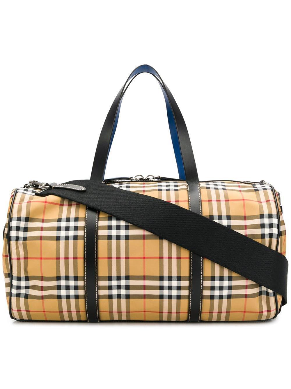 Burberry Kennedy Vintage Check Duffle Bag for Men