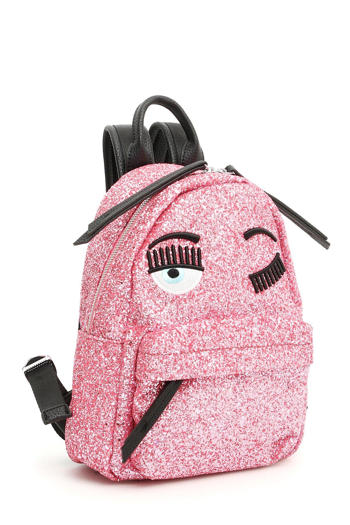 Chiara Ferragni Leather Wink Glitter Backpack in Pink - Lyst