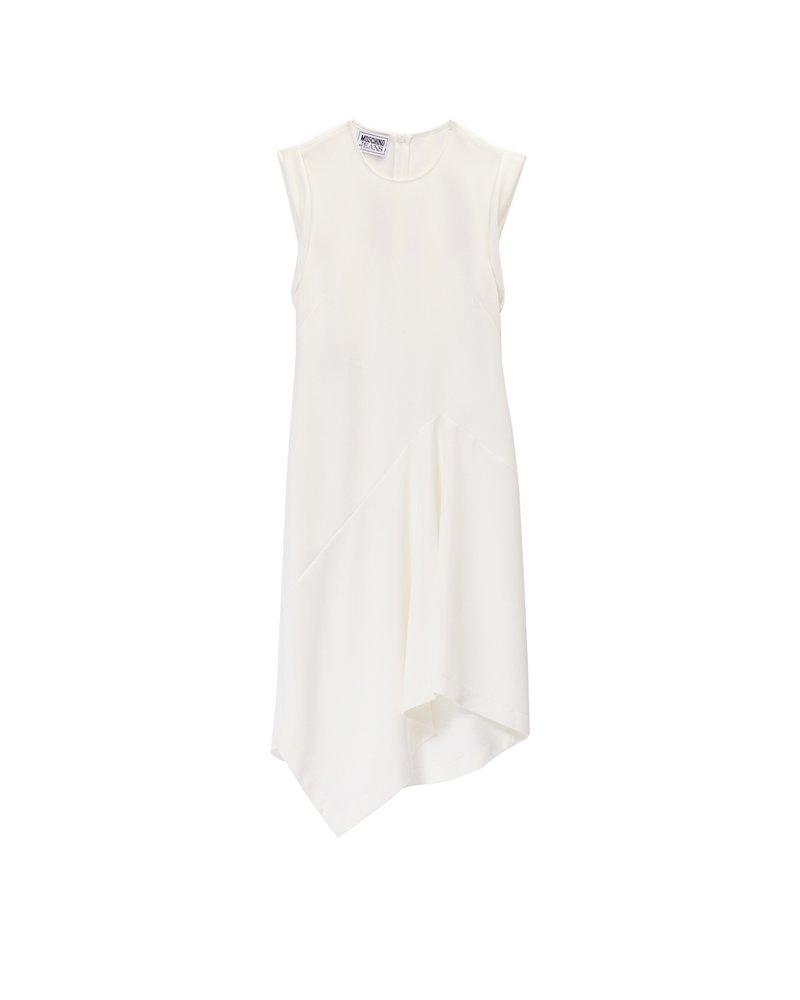 【送料&関税込】Moschino Asymmetric Sleeveless Slim Dress Moschino Asymmetric Hem Sleeveless Dress in White | Lyst
