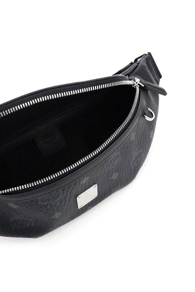 Mcm Medium Fursten Belt Bag - Black