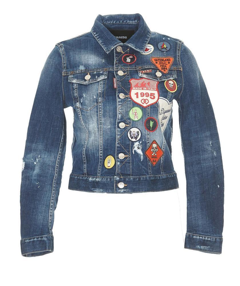 dsquared patch denim jacket