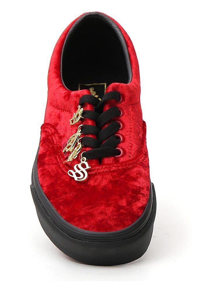 Vans Velvet Low Top Lace Up Sneakers in Red - Lyst