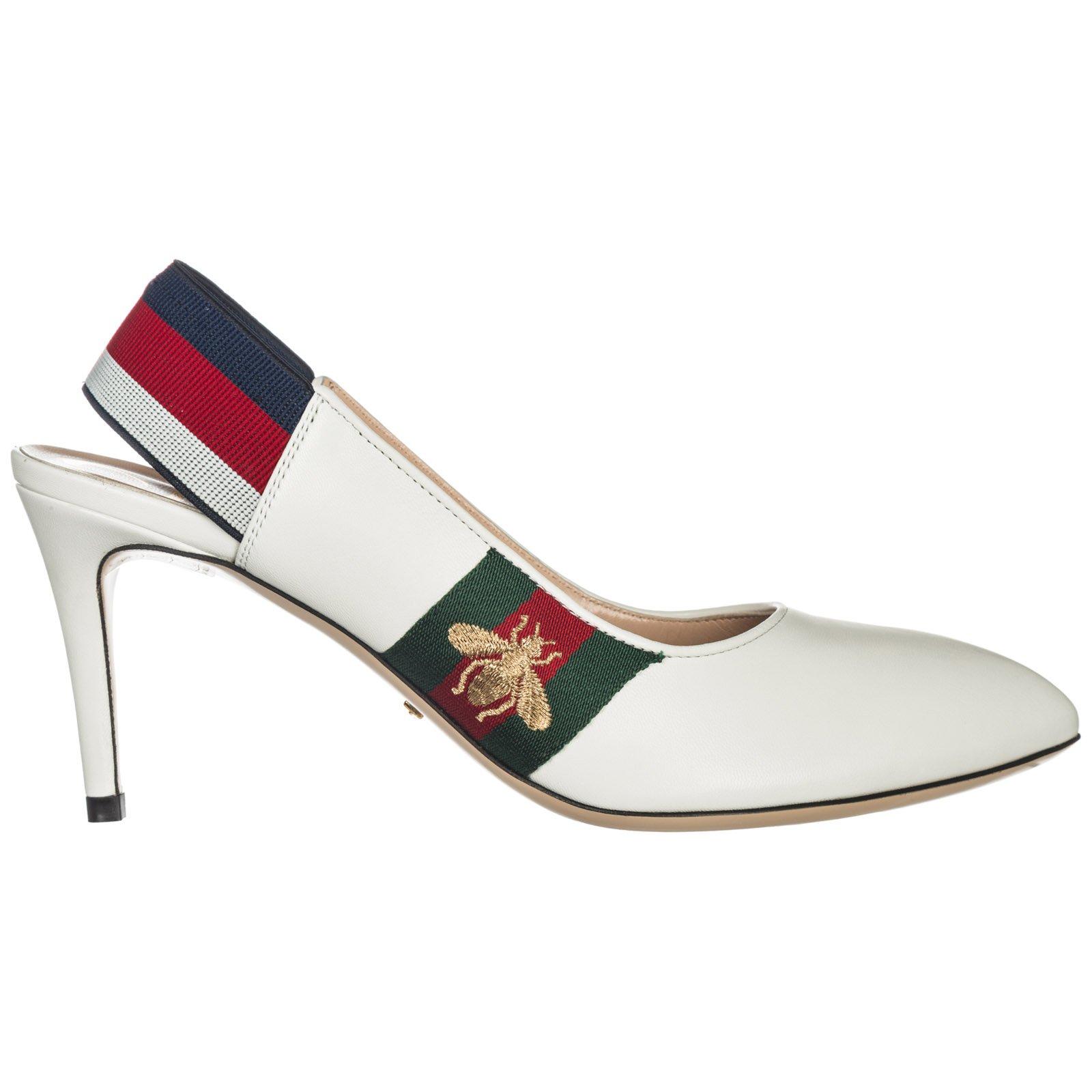 Gucci Leather Web Slingback Pump in 