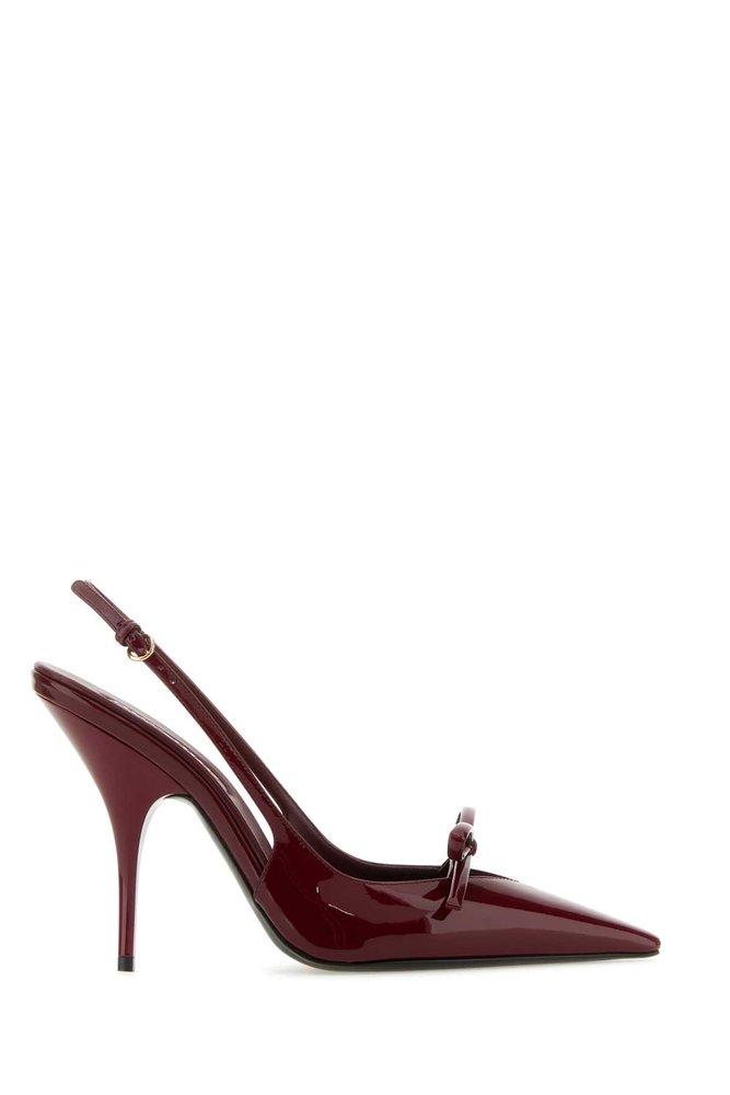 Miu Miu Patent Bow Kitten-Heel Slingback Pumps - Bergdorf Goodman