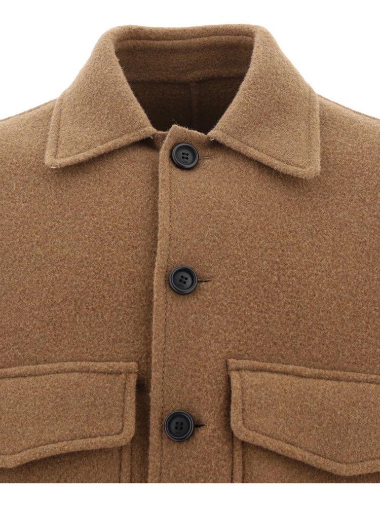 Ami Paris Double Face Button-up Jacket in Brown for Men | Lyst