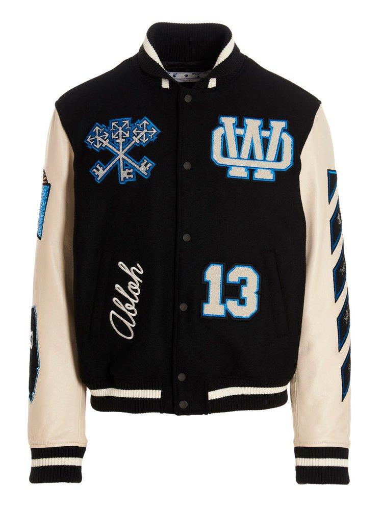 OffWhite c/o Virgil Abloh Buttoned Longsleeved Varsity Jacket in
