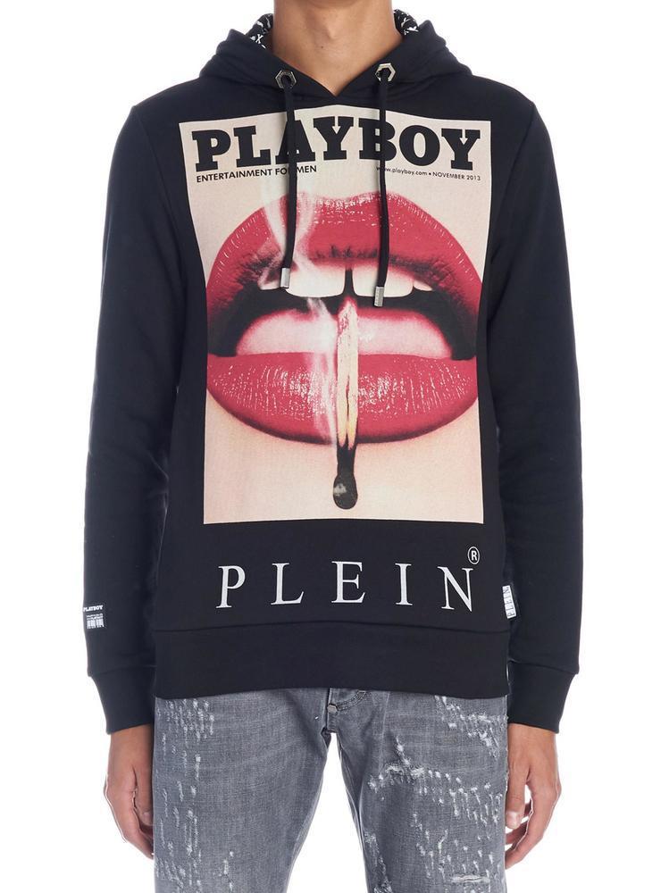 Philipp Plein Playboy Graphic Hoodie in Black for Men | Lyst