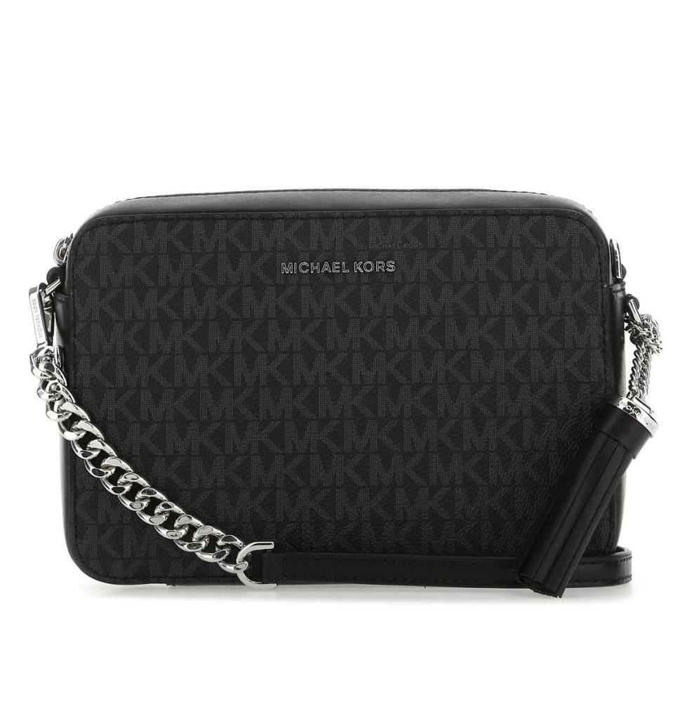 MICHAEL Michael Kors Ginny Logo Detailed Medium Crossbody Bag in Black