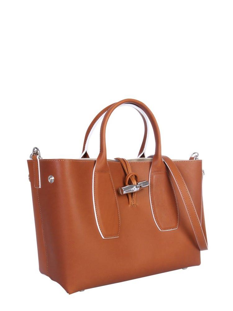 Longchamp Medium Roseau Top Handle Bag in Brown | Lyst