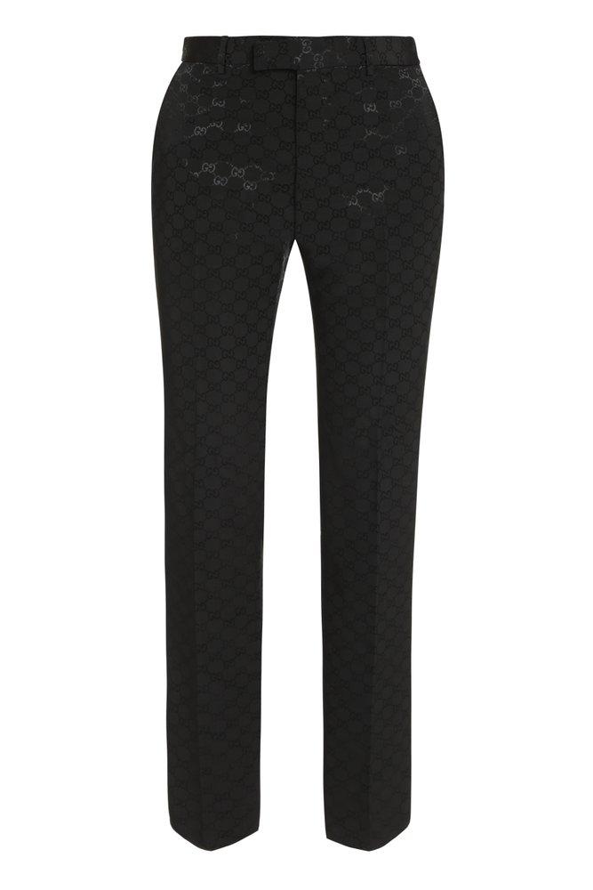 Gucci GG Motif Jacquard Trousers in Black for Men | Lyst