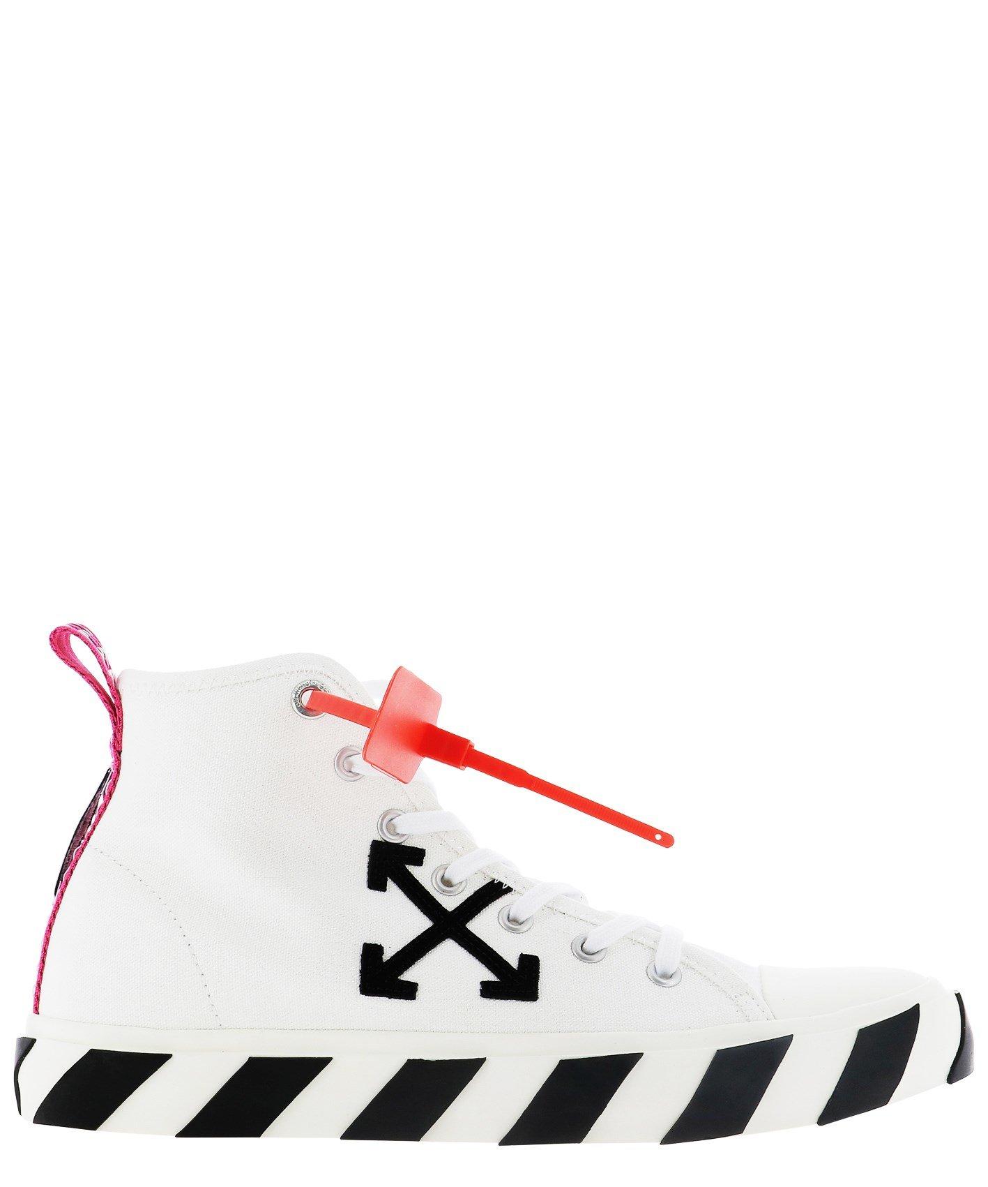 off white mid top arrow sneakers