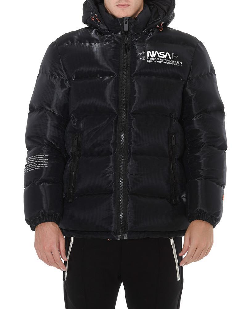 nasa puffer jacket black