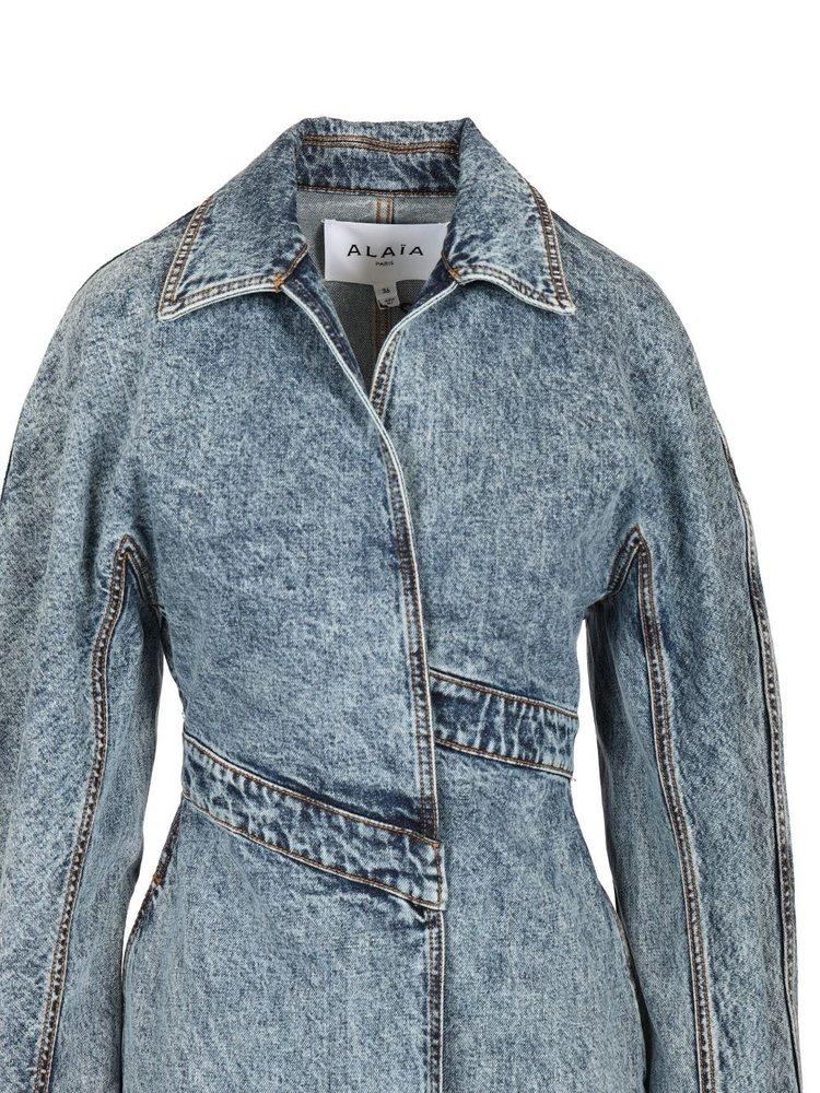 コート ALAIA DOUBLE-BREASTED DENIM COAT Navy blue Denim trench coat Alaïa - Vitkac AS