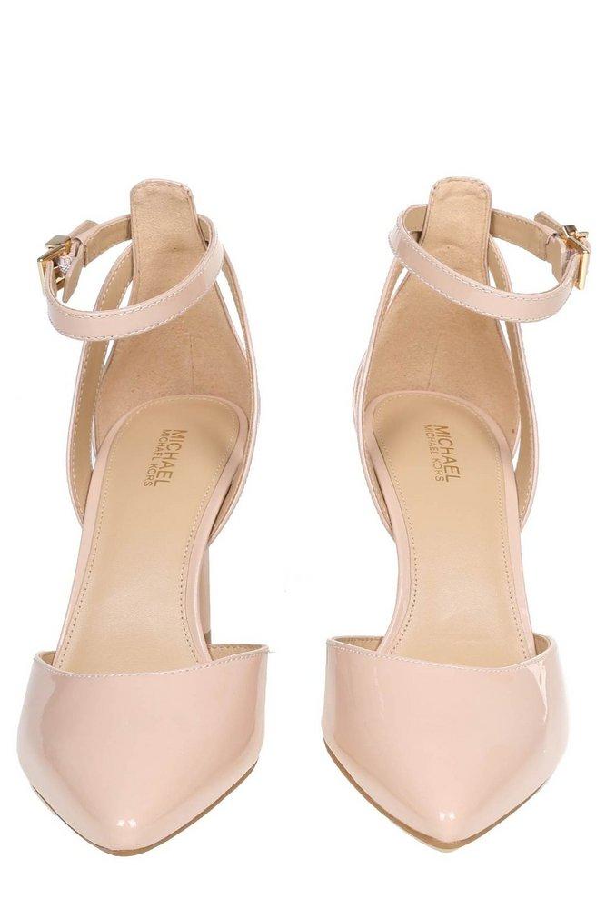 Michael Kors Michael Ankle-strap Pointed-toe Pumps in Pink | Lyst