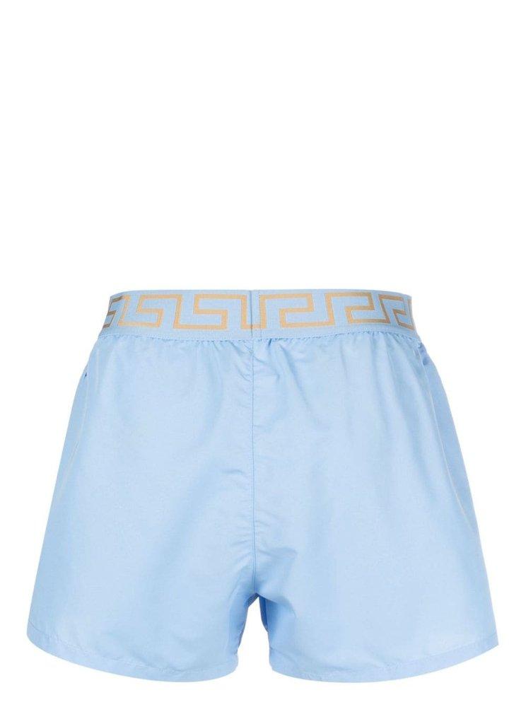 Versace Underwear: Blue Greca Border Swim Shorts